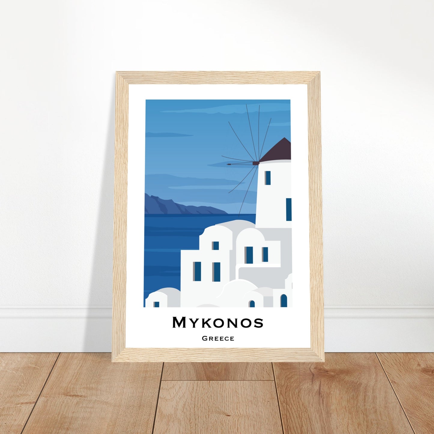 Mykonos, Greece - Hillside of Mykonos City Poster