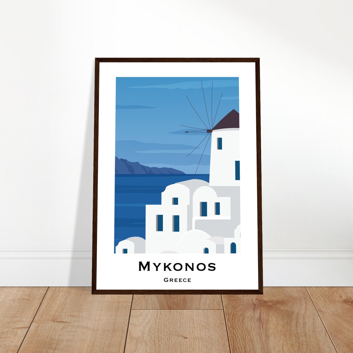 Mykonos, Greece - Hillside of Mykonos City Poster