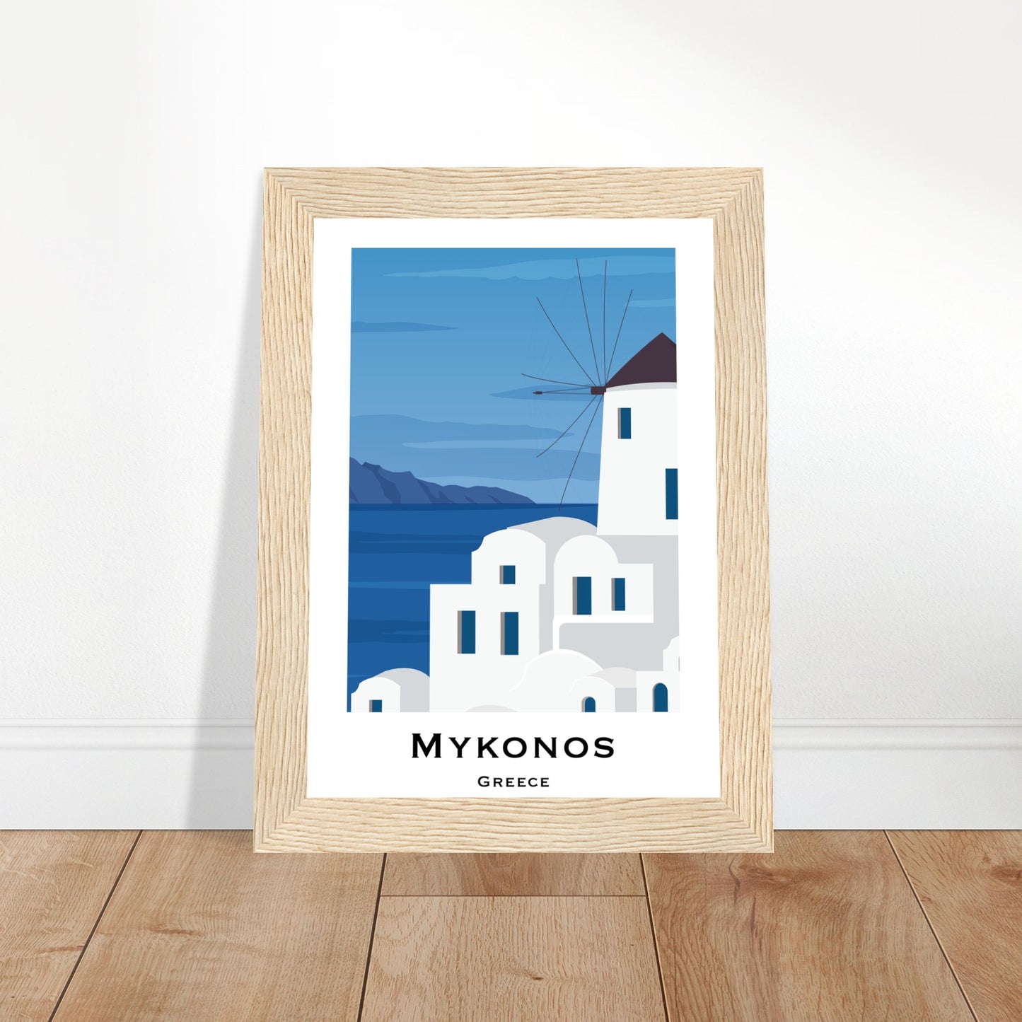 Mykonos, Greece - Hillside of Mykonos City Poster