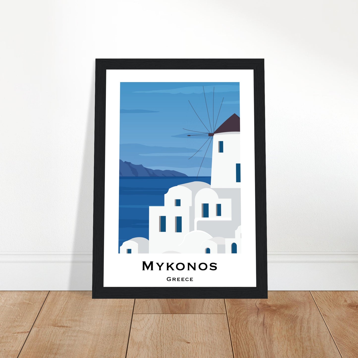 Mykonos, Greece - Hillside of Mykonos City Poster