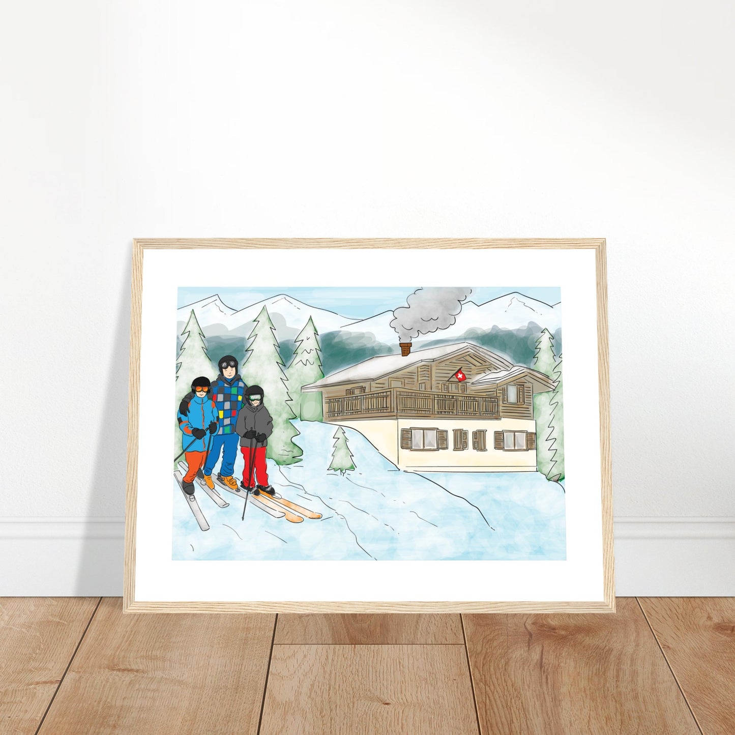 Grimentz Ski - Customized Poster (Framed)