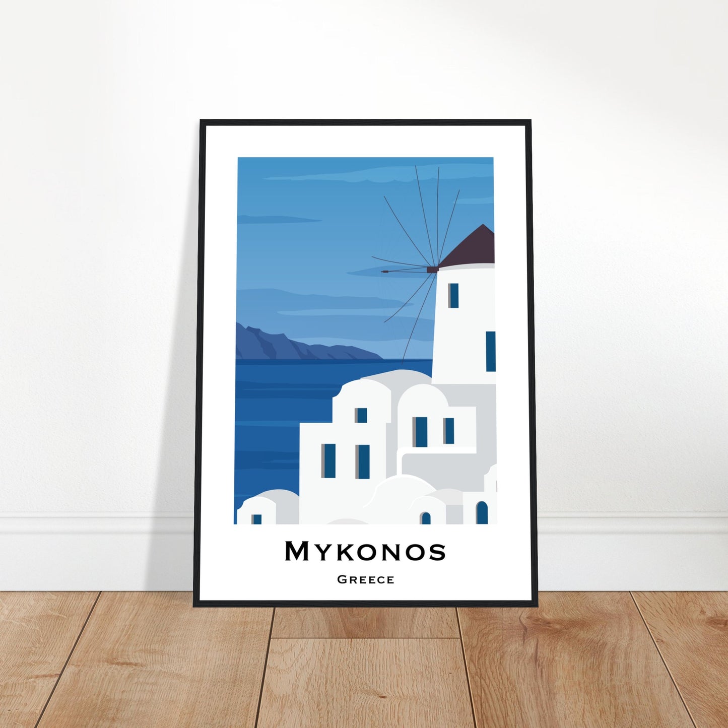 Mykonos, Greece - Hillside of Mykonos City Poster
