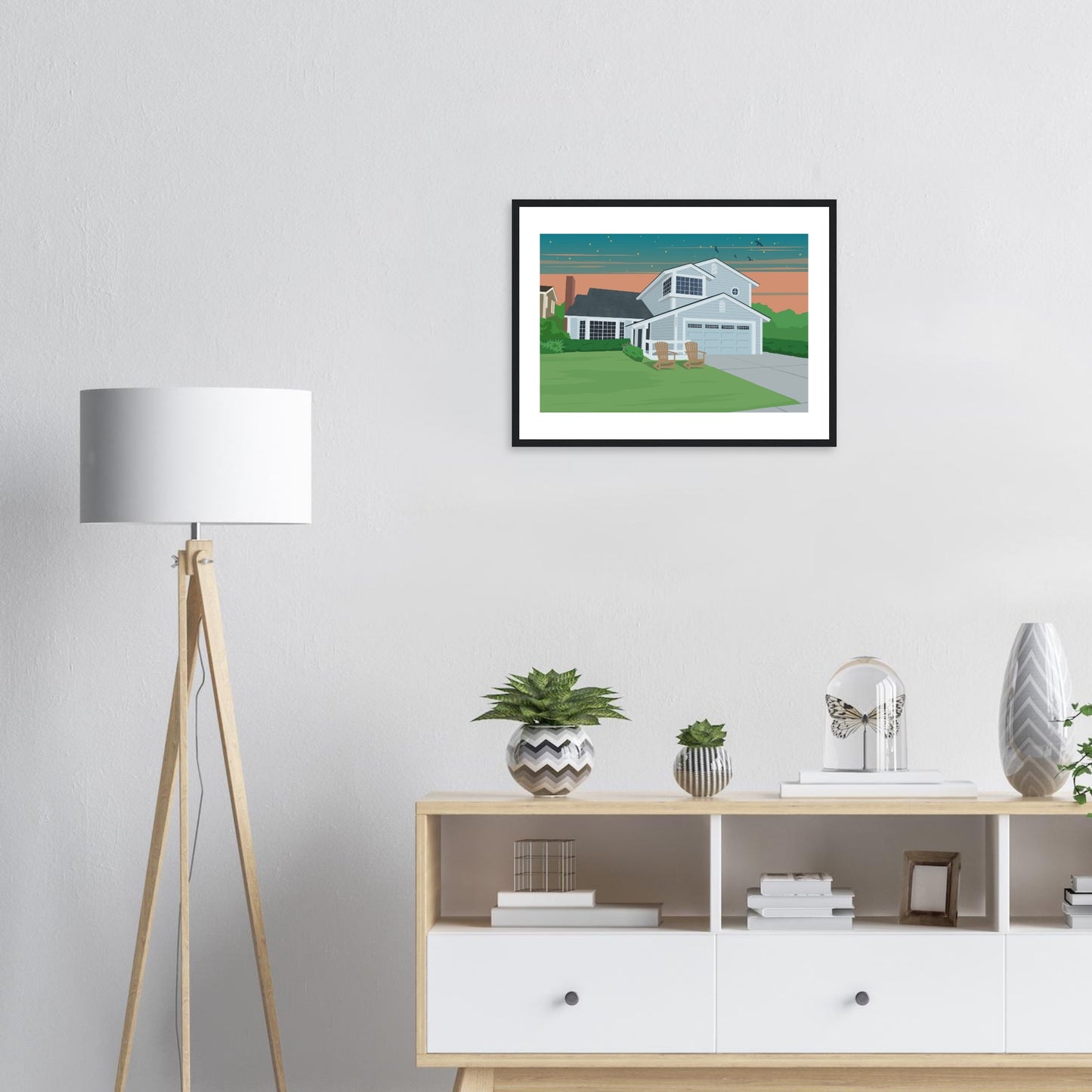 Ann Parent's house Dusk - Customized Poster (Framed)