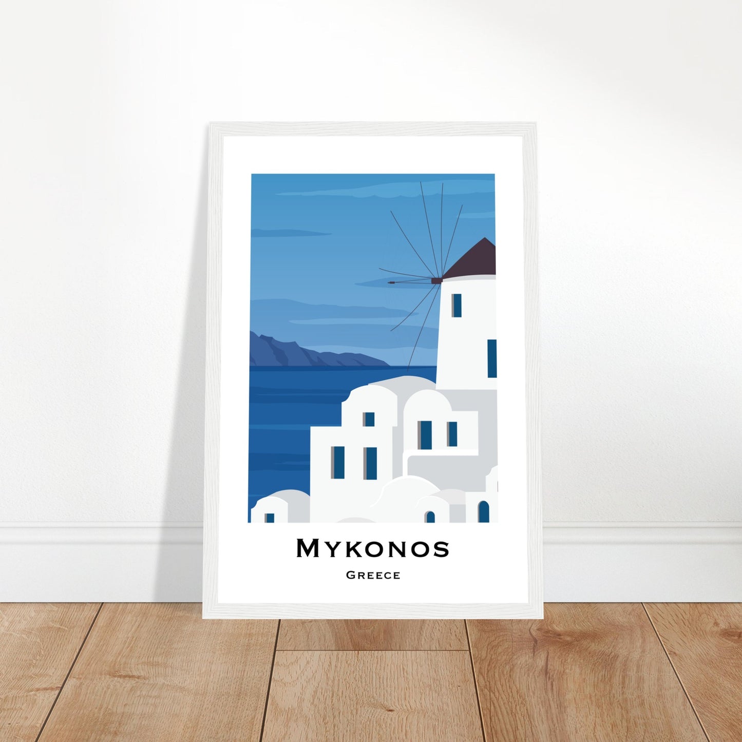 Mykonos, Greece - Hillside of Mykonos City Poster