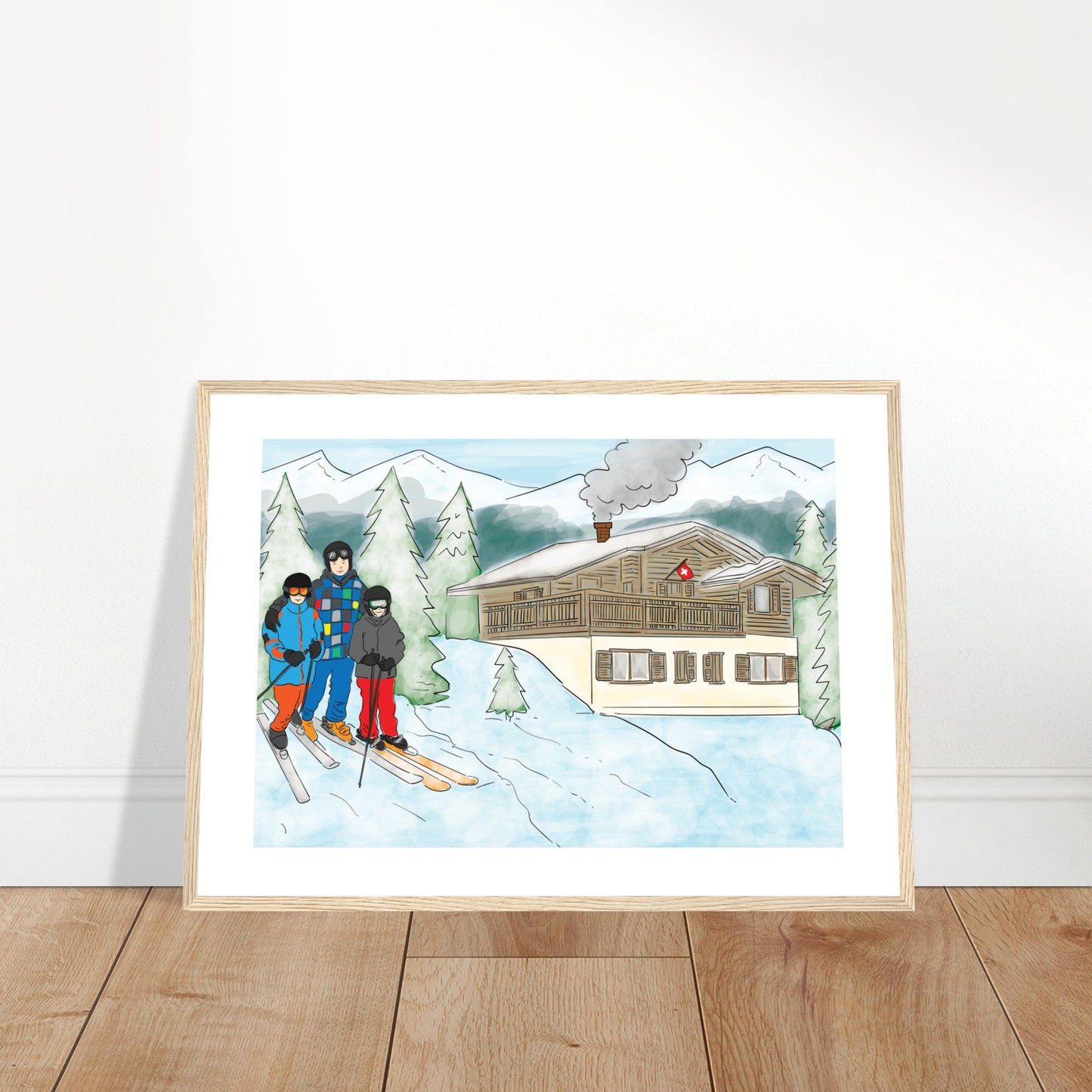 Grimentz Ski - Customized Poster (Framed)
