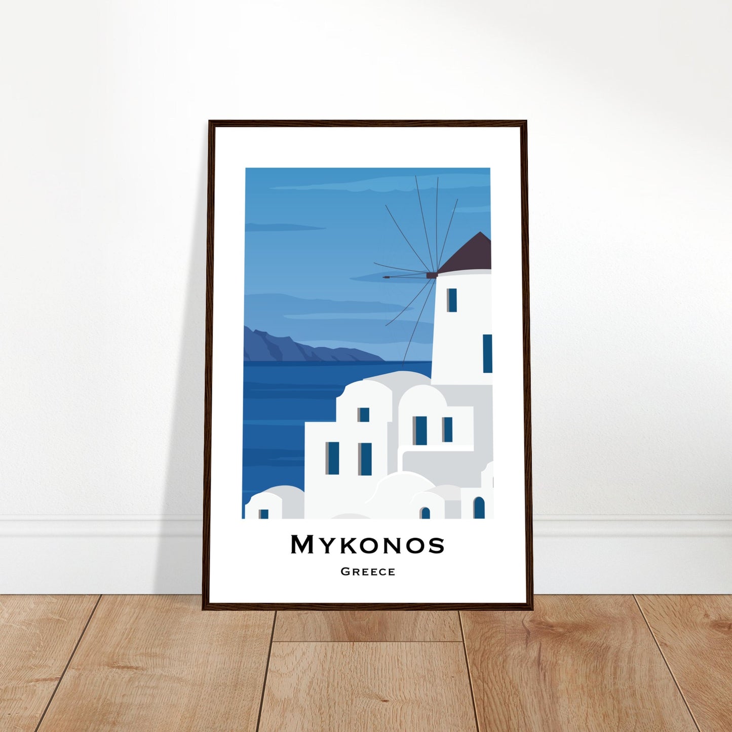 Mykonos, Greece - Hillside of Mykonos City Poster