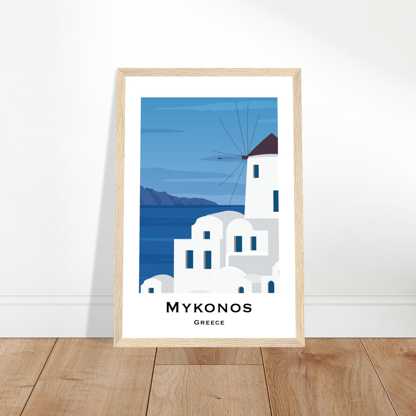Mykonos, Greece - Hillside of Mykonos City Poster
