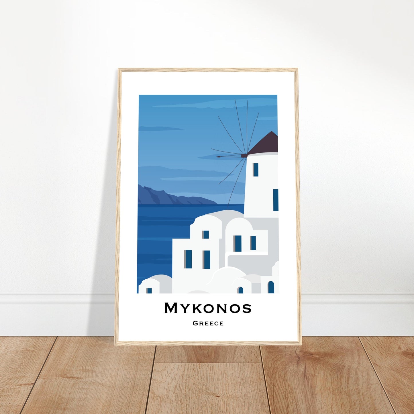 Mykonos, Greece - Hillside of Mykonos City Poster