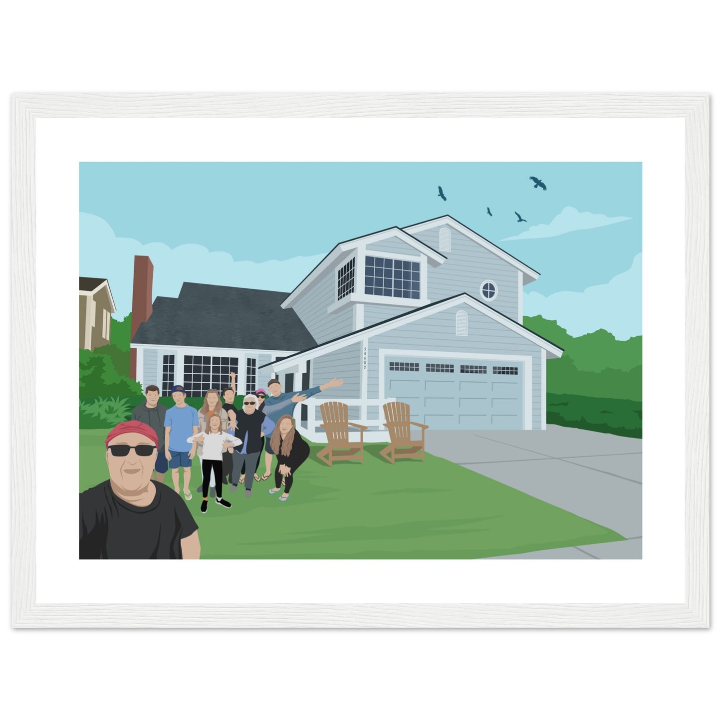 Ann Parent's house Dusk & Family -  Customized  Poster (Framed)