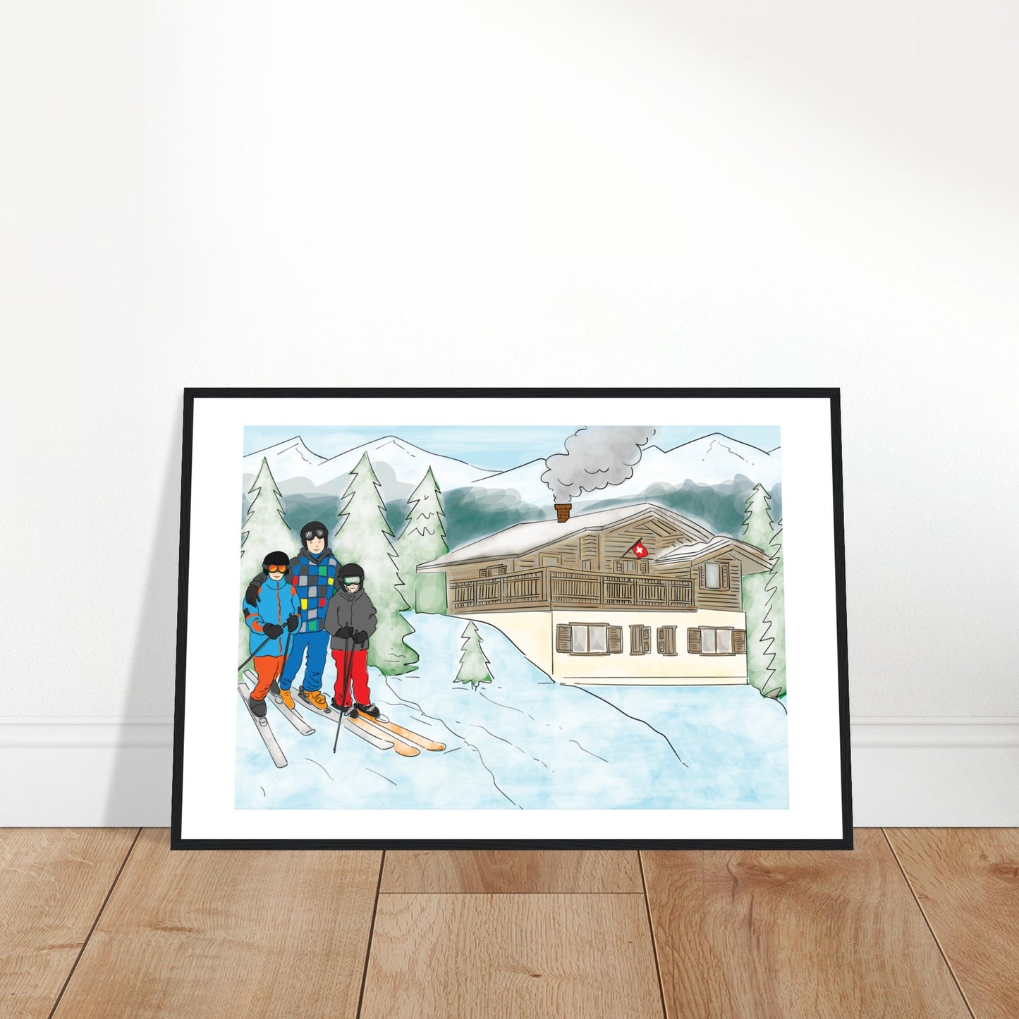 Grimentz Ski - Customized Poster (Framed)