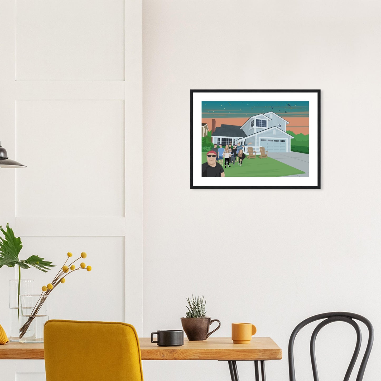 Ann Parent's house Dusk & Family -  Customized  Poster (Framed)