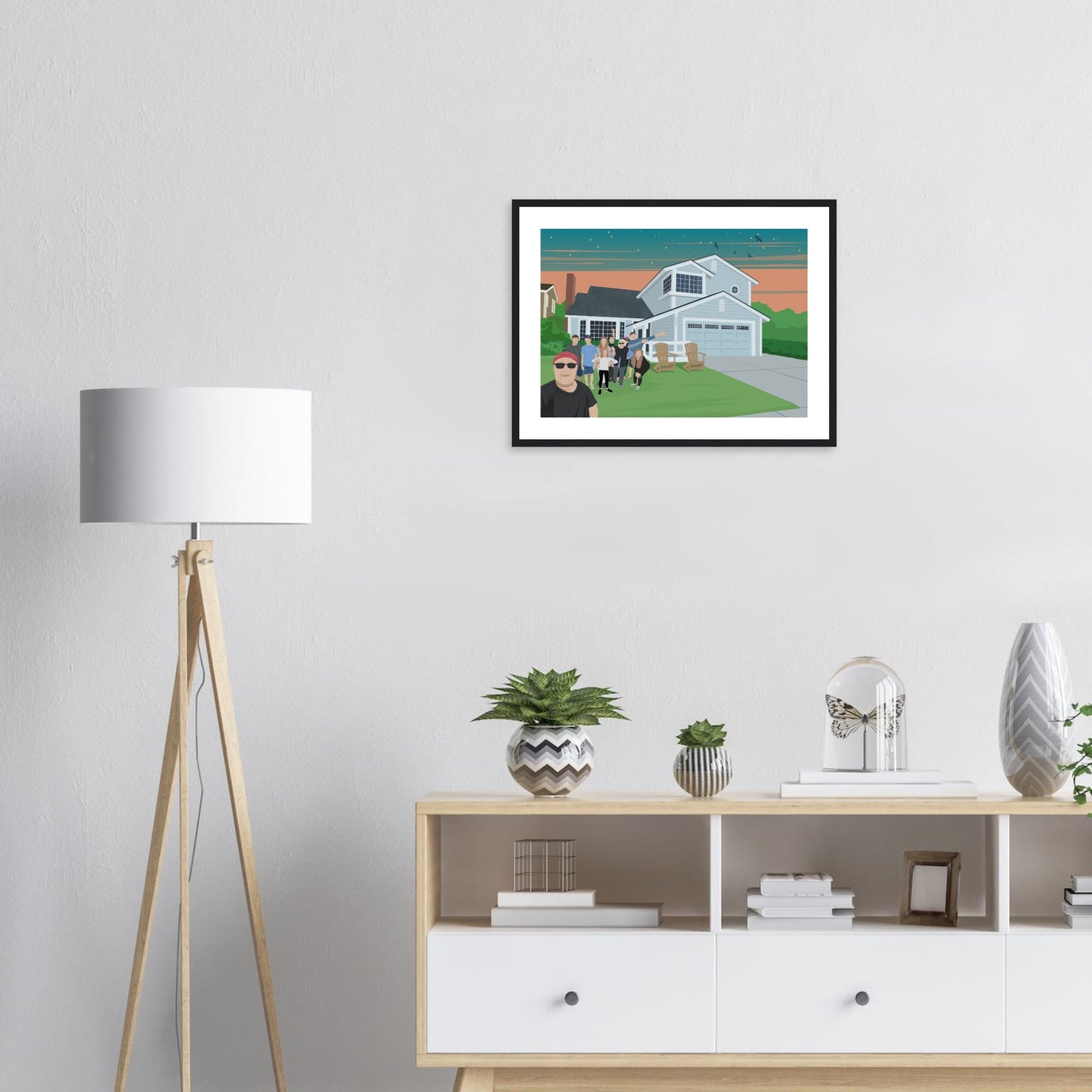 Ann Parent's house Dusk & Family -  Customized  Poster (Framed)