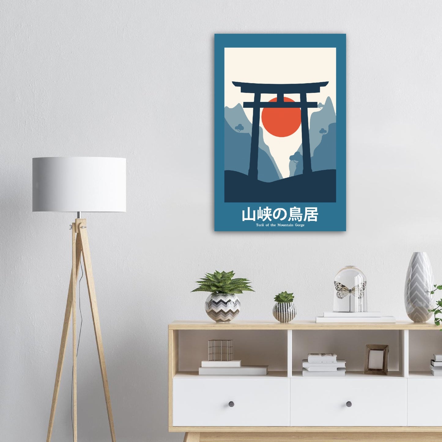 Torii of the Mountain Gorge - Abstract Japan Poster
