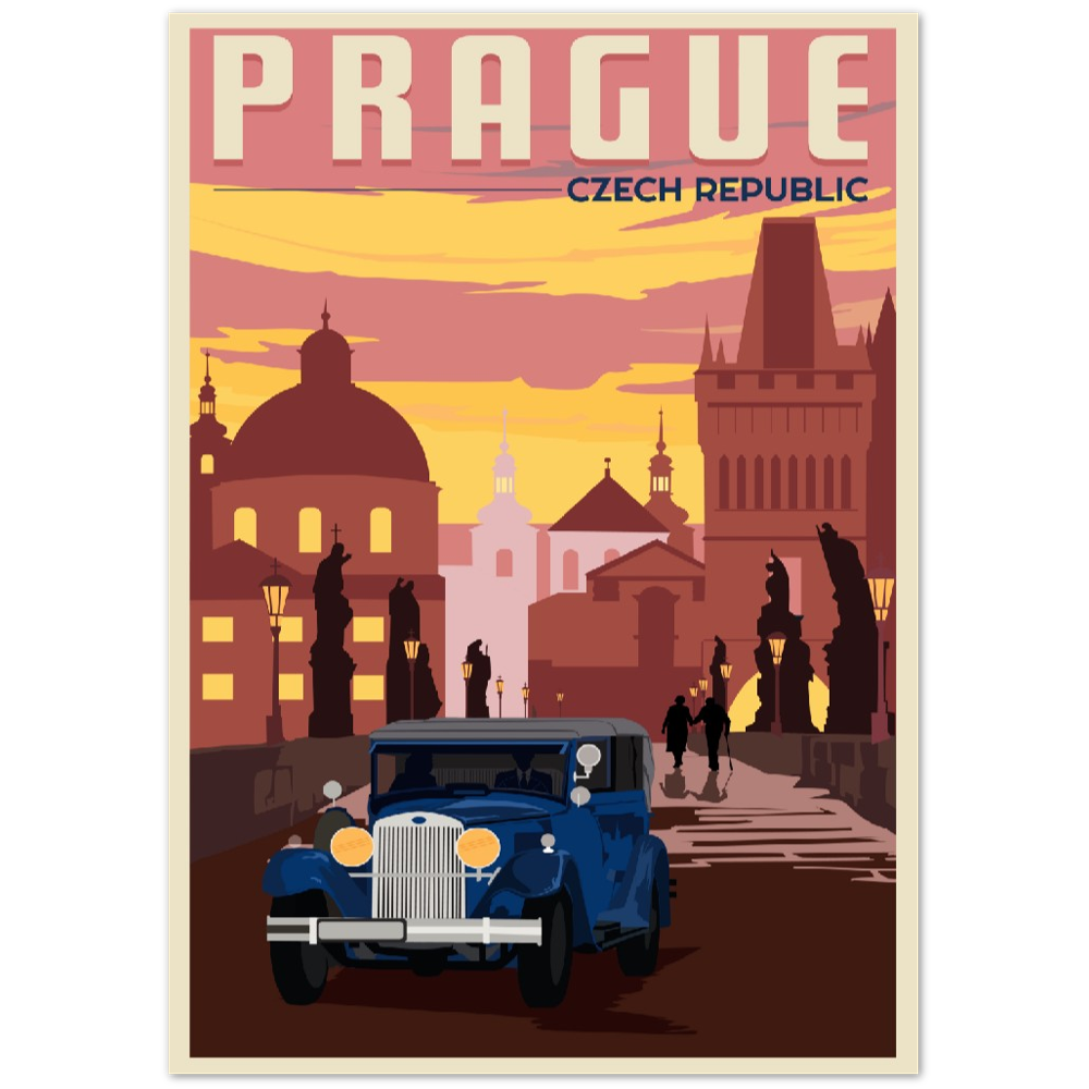 Prague - Charles Bridge by Night Poster