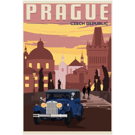 Prague - Charles Bridge by Night Poster